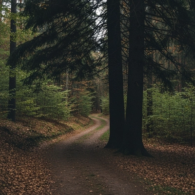 A path winding into the distance with a strong, growing tree symbolizing long-term value and growth